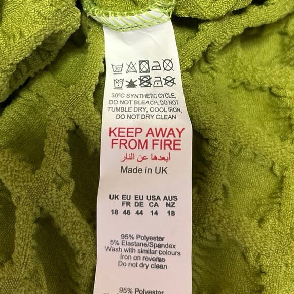 NEW Boohoo Green Bubble Textured Sleeveless Jersey Mini Bodycon Tank Dress Sz 14 - Picture 5 of 5